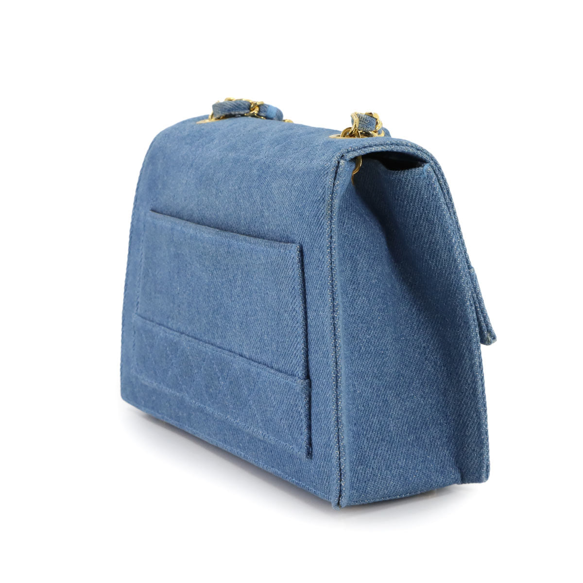 Chain Shoulder Bag Denim Blue Vintage Purse