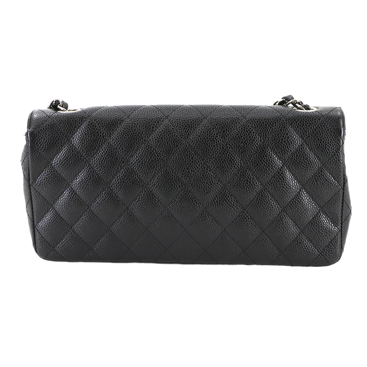 Matelasse East West Chain Shoulder Bag Caviar Skin Leather Black