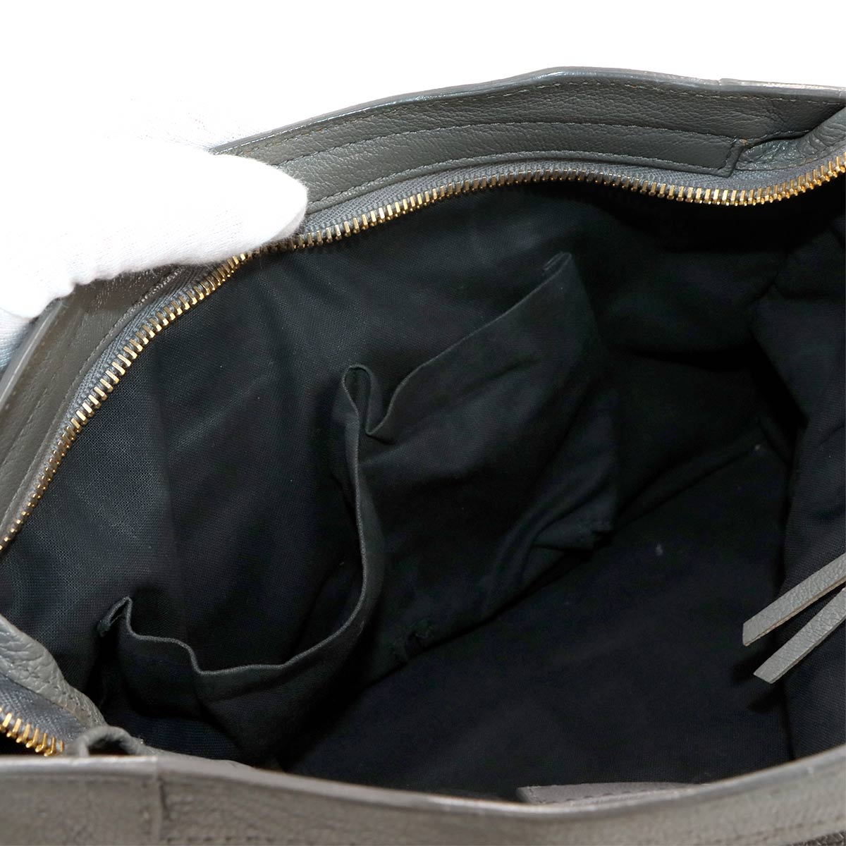 BALENCIAGA Metallic Edge City Hand Shoulder Bag Leather Gray 432831