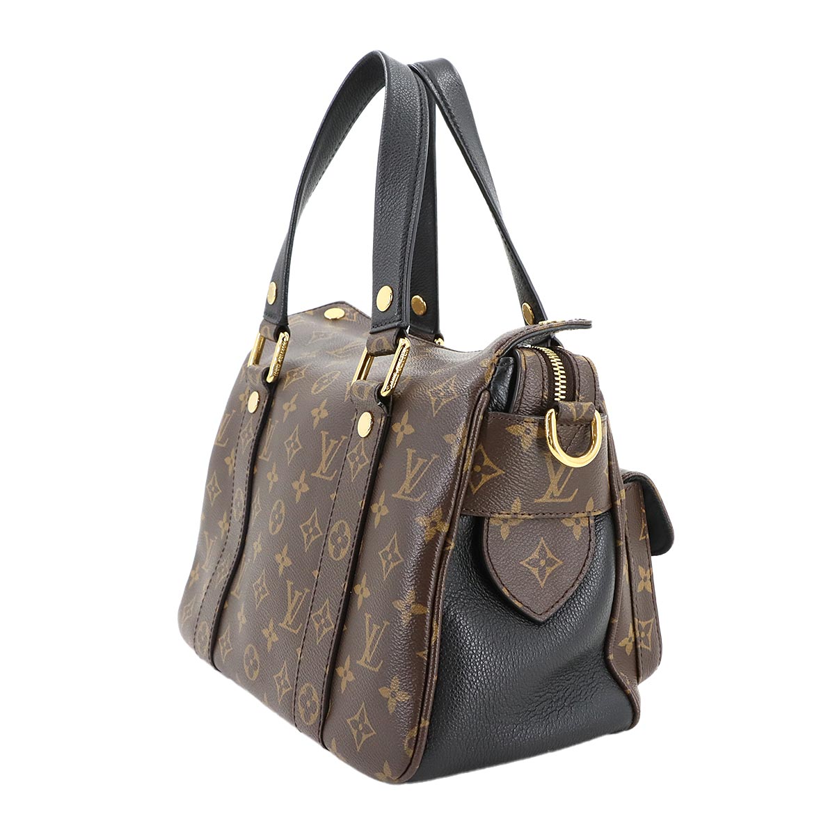 Monogram Manhattan Hand Shoulder Bag Brown Noir M44207