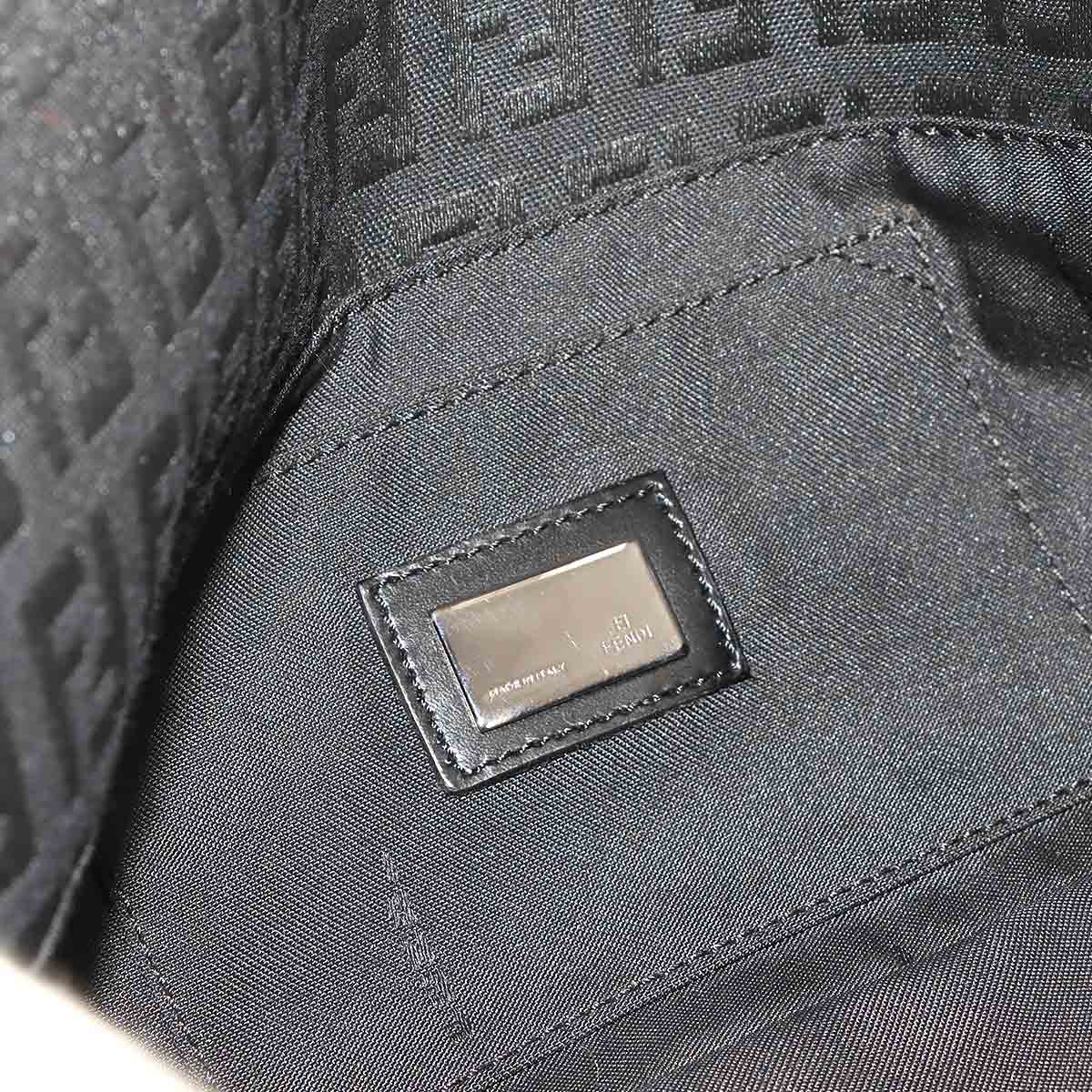 Zucchino Mamma Baguette Shoulder Bag Canvas Leather Black 8BR181