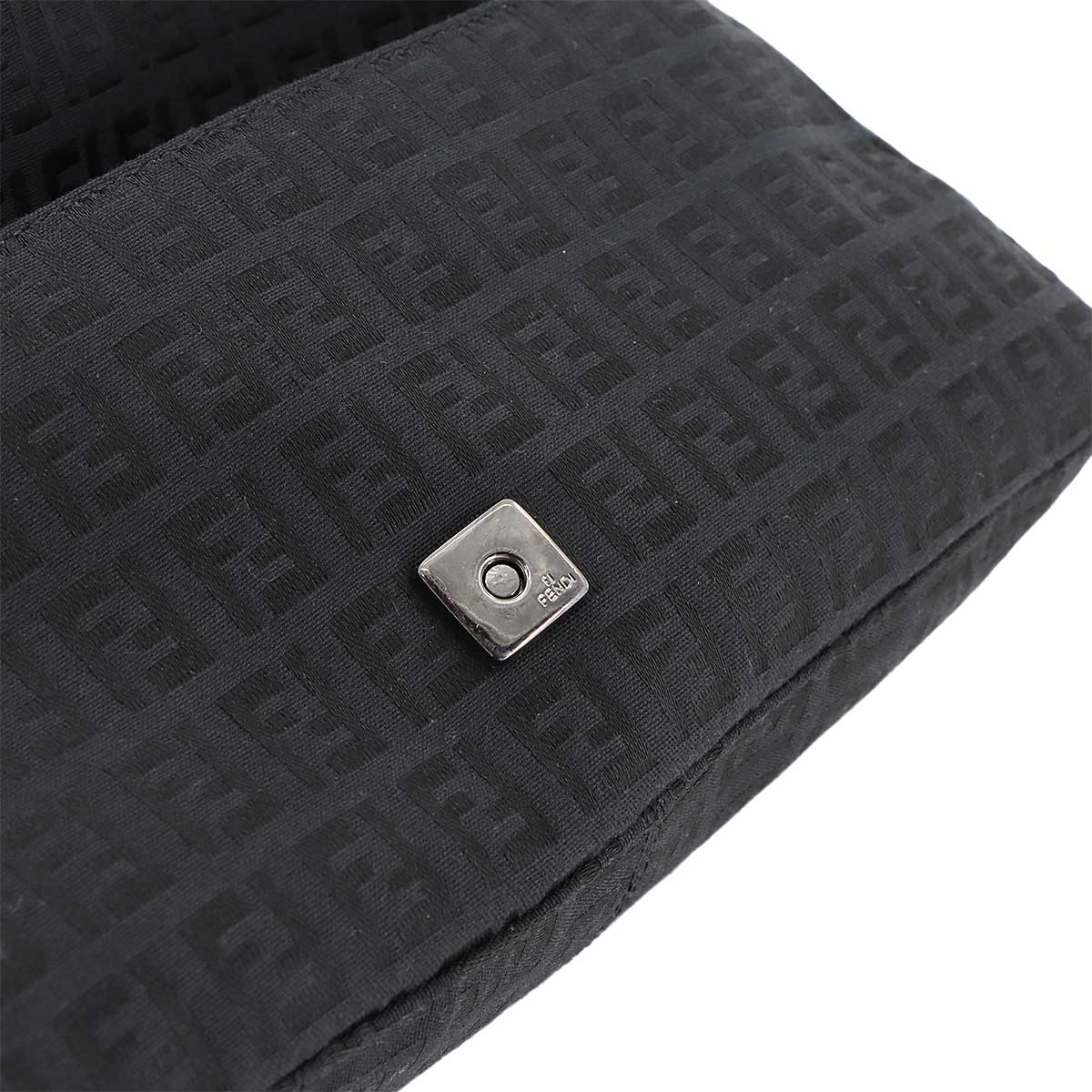 Zucchino Mamma Baguette Shoulder Bag Canvas Leather Black 8BR181