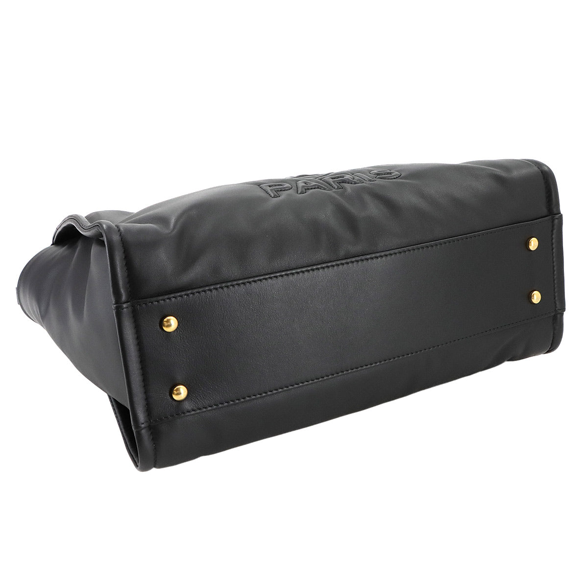 Deauville Tote Chain Shoulder Bag Leather Black AS3351