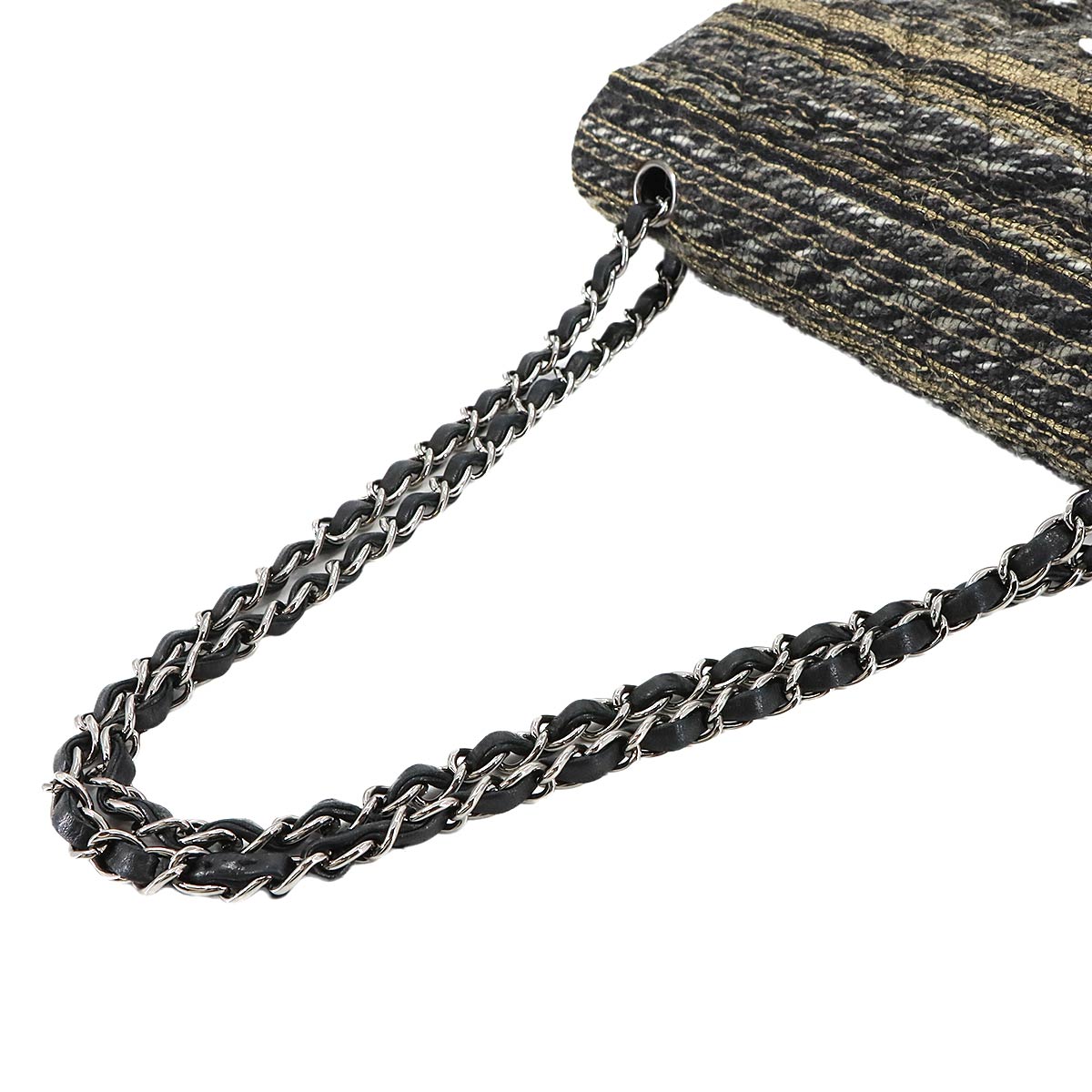 Matelasse 25 Chain Shoulder Bag Tweed Leather Multicolor A01112