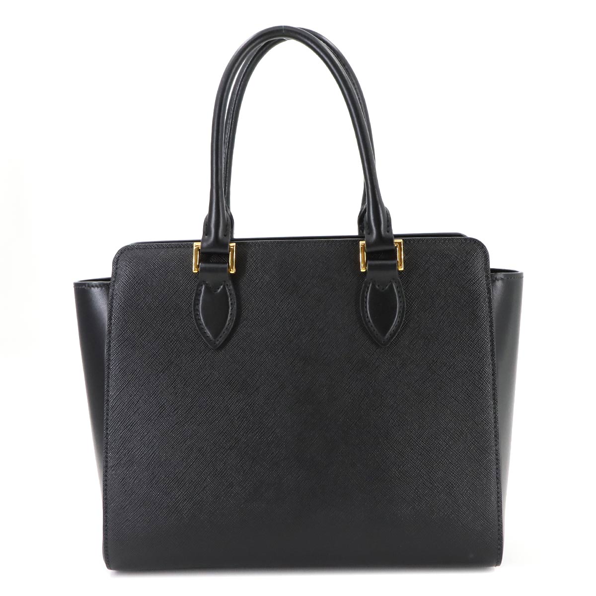 2way Hand Shoulder Bag Saffiano Leather Black 1BA113