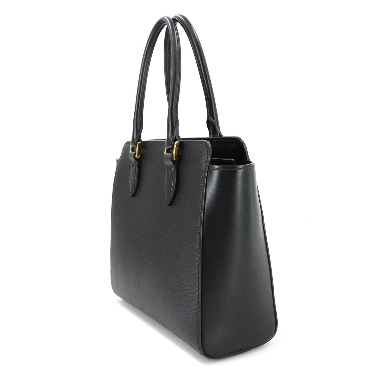 2way Hand Shoulder Bag Saffiano Leather Black 1BA113