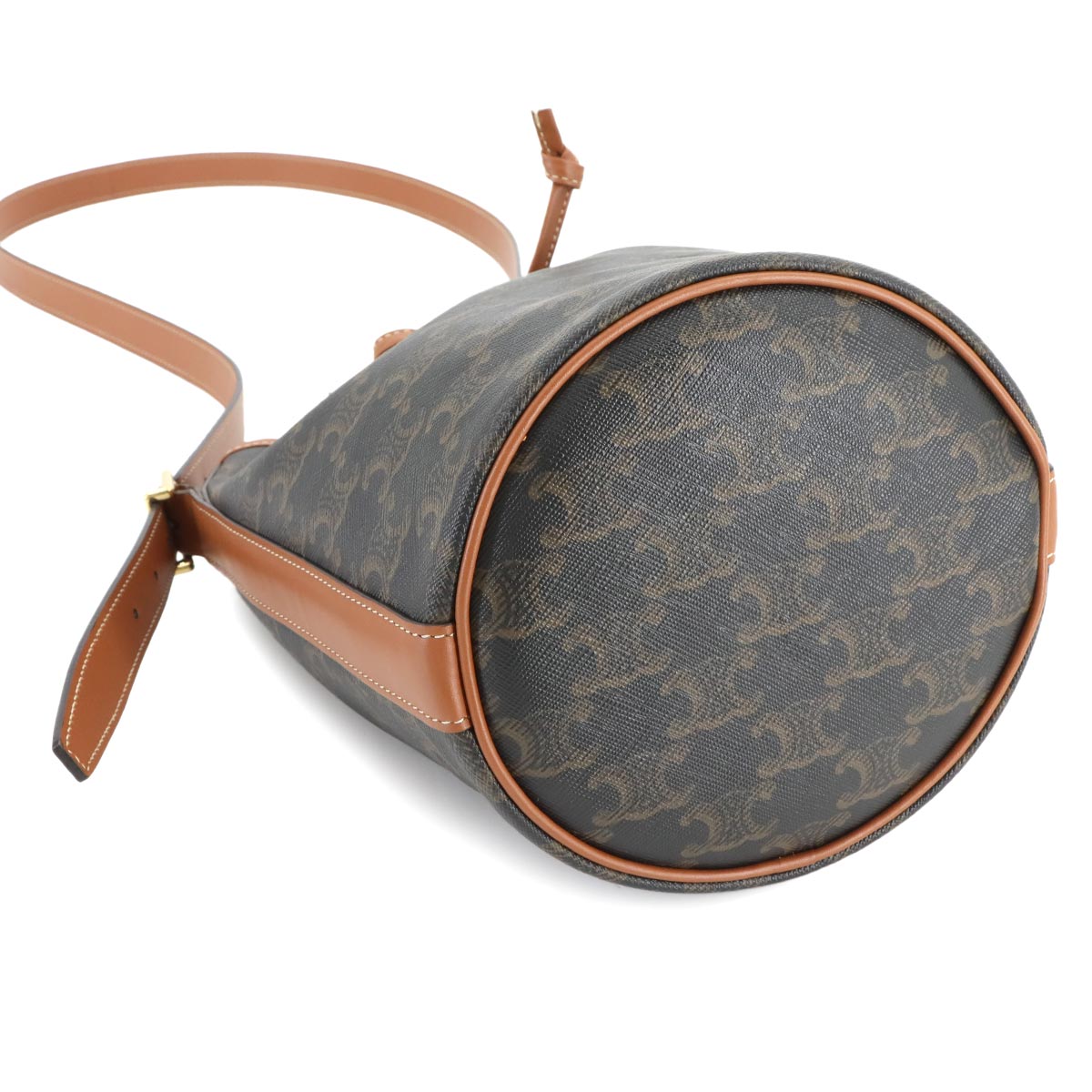 Triomphe Small Drawstring Shoulder Bag Tan 191142BZJ Purse 90285167