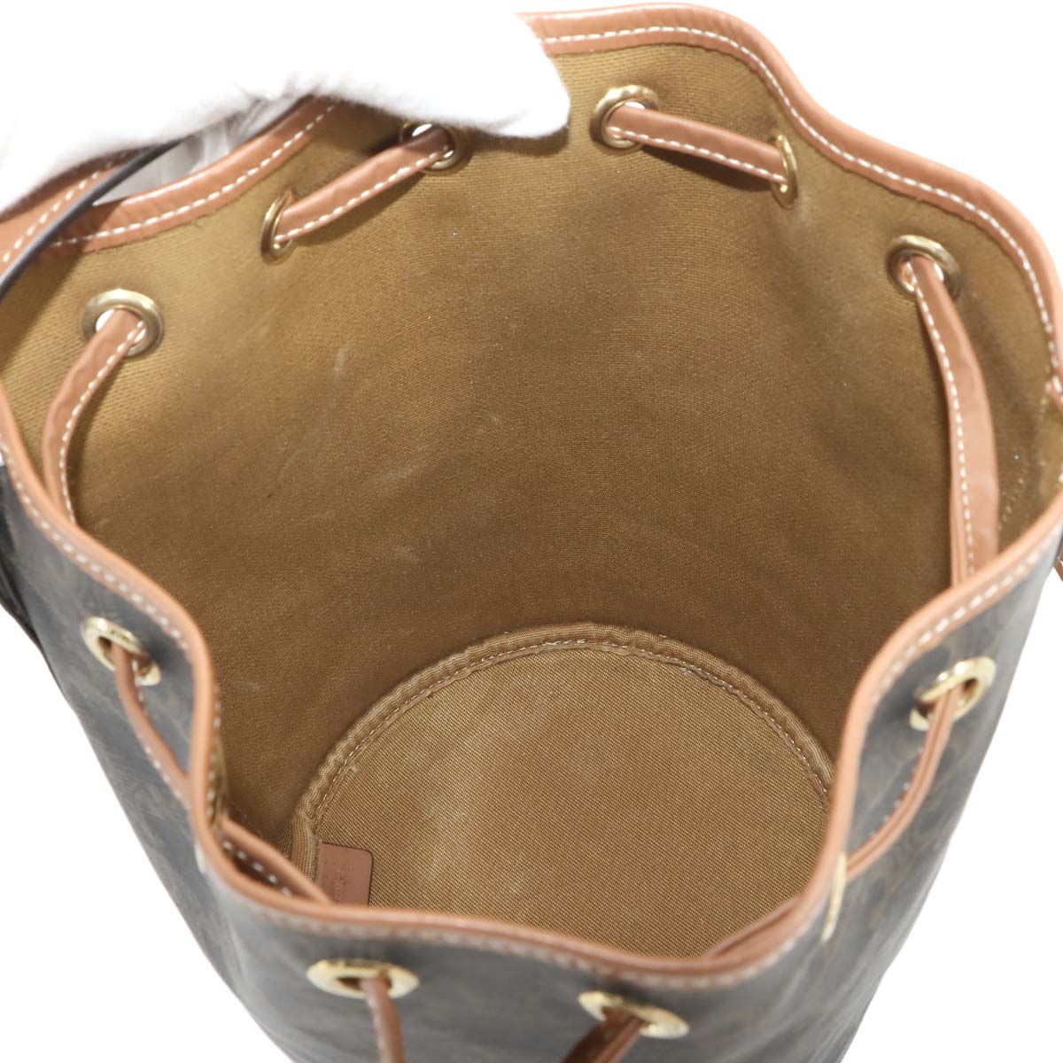 Triomphe Small Drawstring Shoulder Bag Tan 191142BZJ Purse 90285167