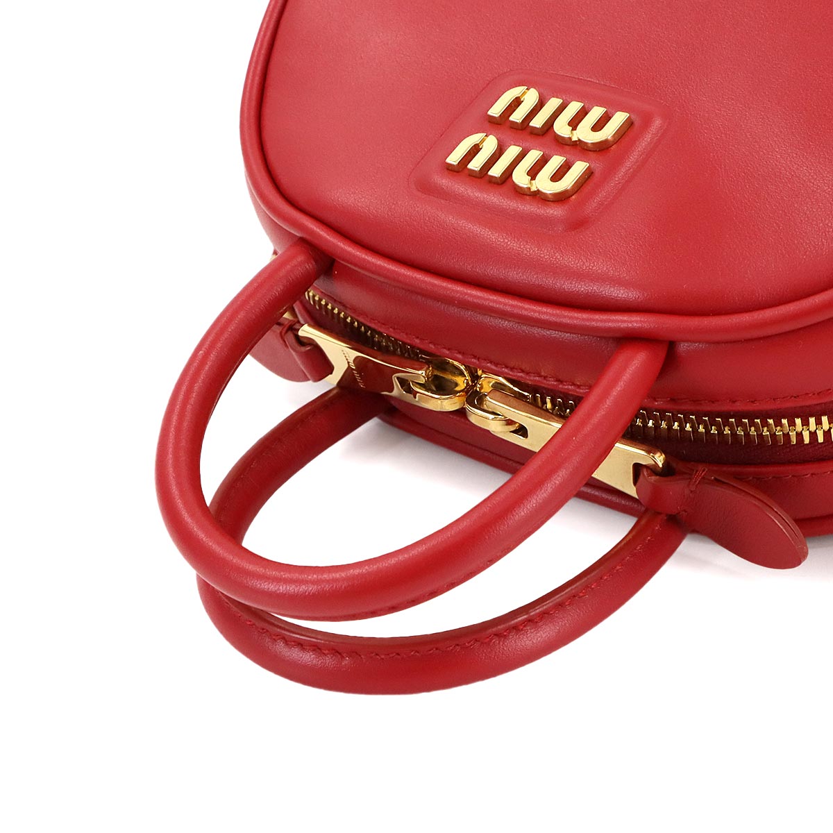 MIUMIU Hand Shoulder Bag Lether Red 5BP085 Purse