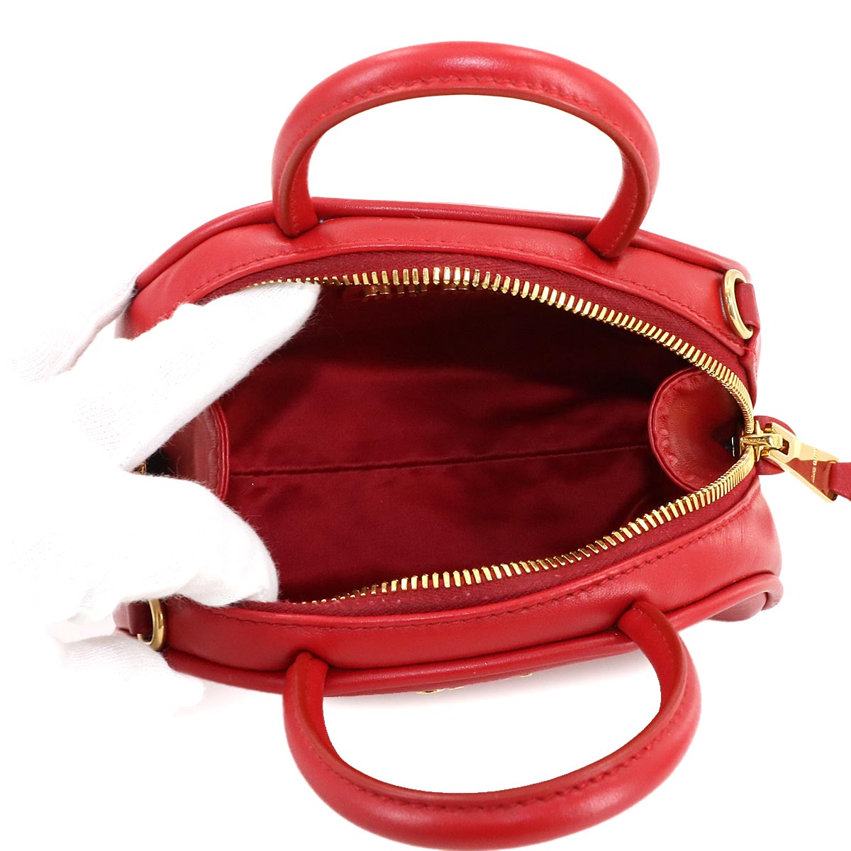 MIUMIU Hand Shoulder Bag Lether Red 5BP085 Purse