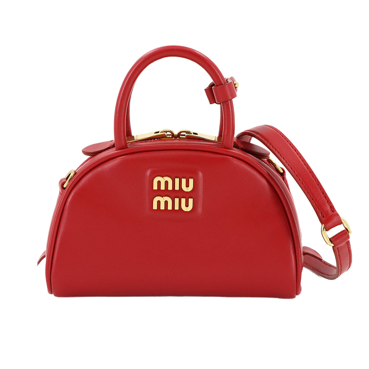 MIUMIU Hand Shoulder Bag Lether Red 5BP085 Purse