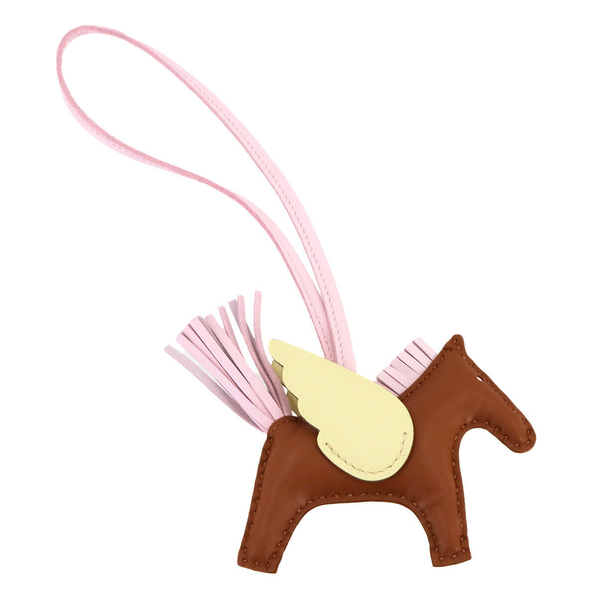 Rodeo Pegasu PM Bag Charm Agneau Milo Swift Gold Rose Darling