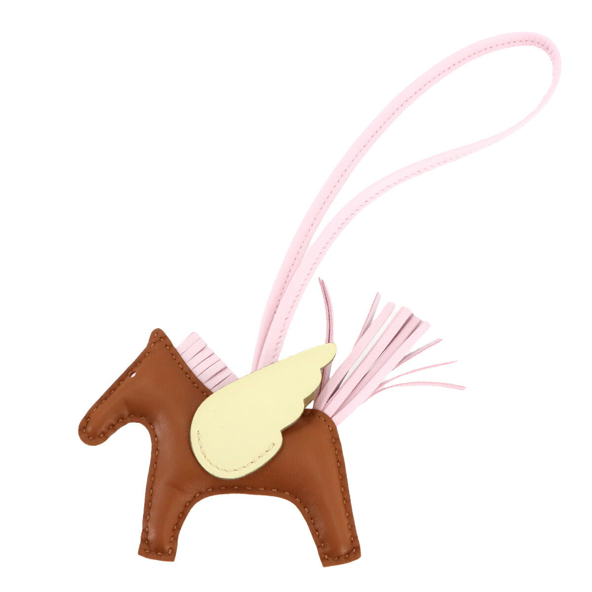 Rodeo Pegasu PM Bag Charm Agneau Milo Swift Gold Rose Darling