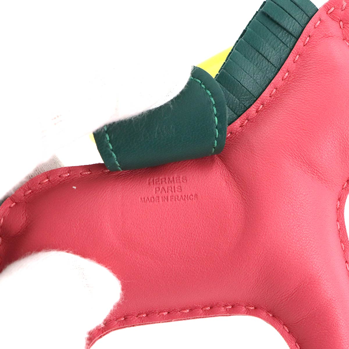 Rodeo MM Bag Charm Agneau Milo Rose Azalee Malachite Lime