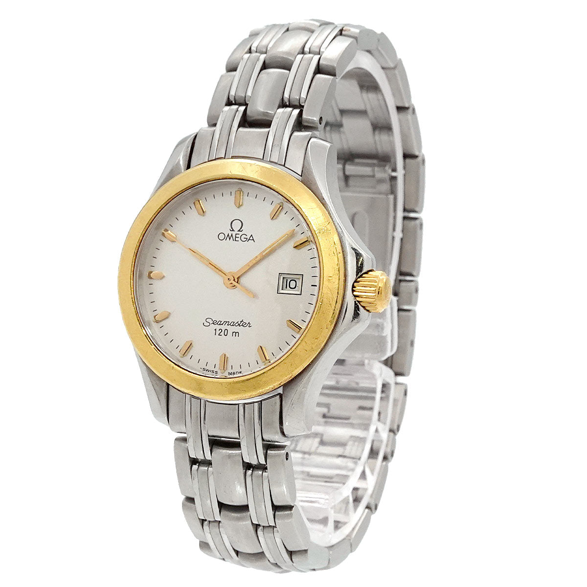 Seamaster 120 Date YG Quartz Silver Dial Ladies Watch