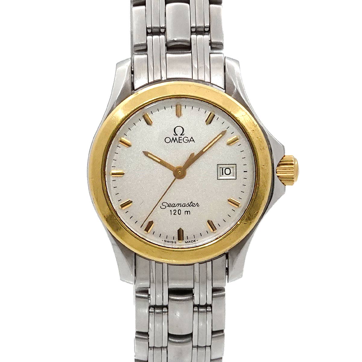 Seamaster 120 Date YG Quartz Silver Dial Ladies Watch