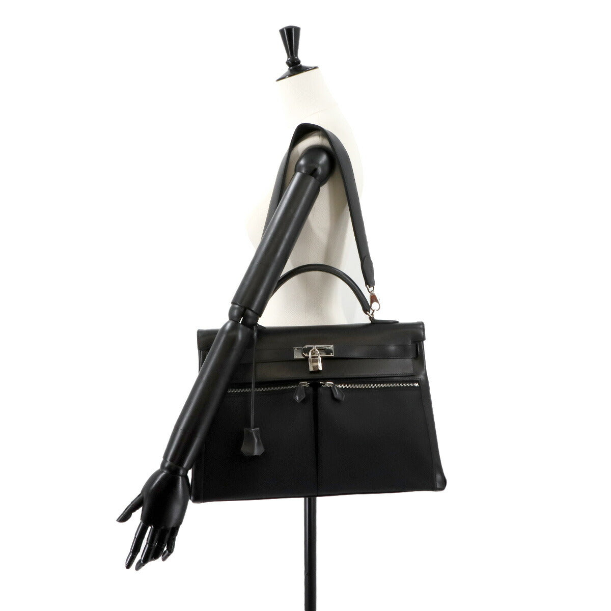 Kelly Lakis 40 2way Hand Shoulder Bag Box Calf Black