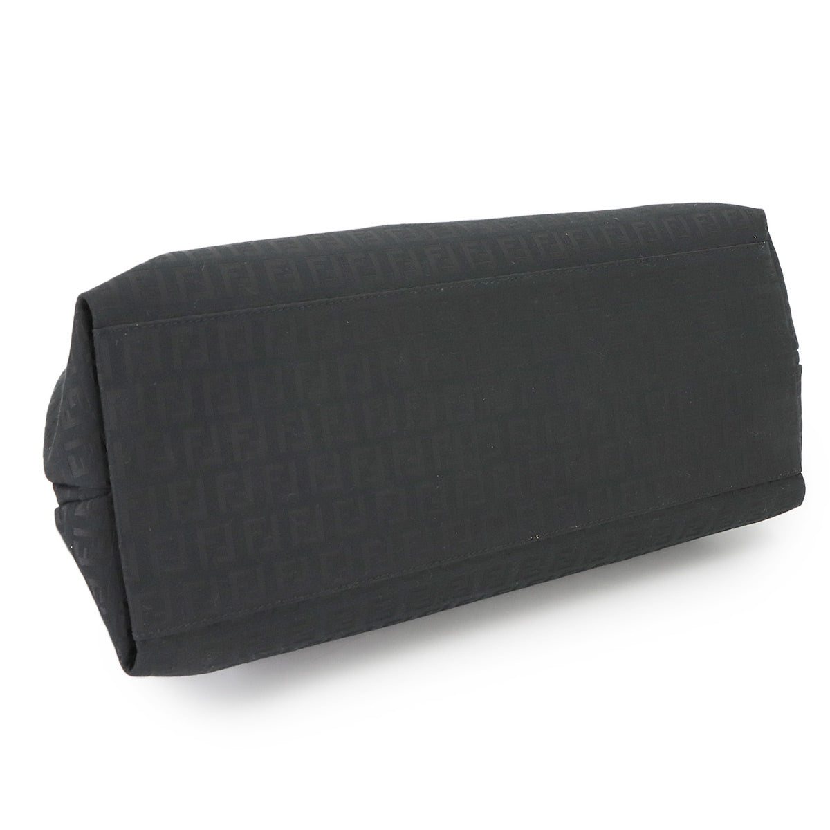 FENDI Zucchino Tote Bag Canvas Leather Black 8BN188 FF Purse