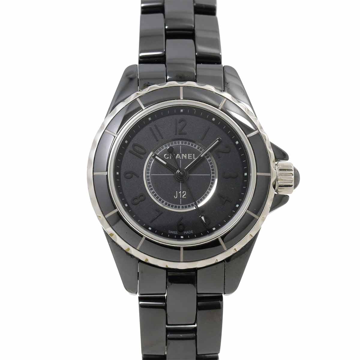J12 Intense Black 29mm H4196 Quartz Ceramic Black Dial Ladies
