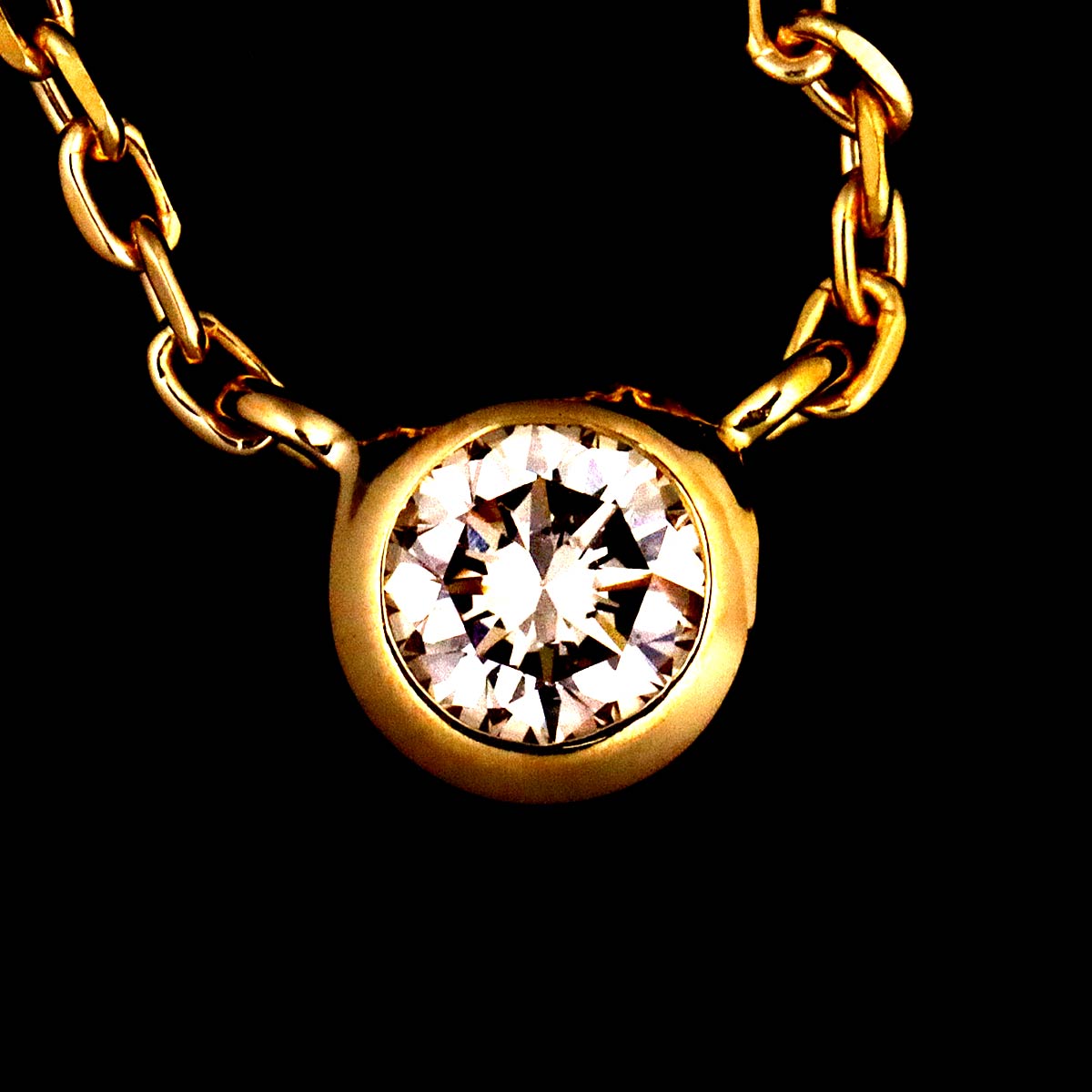 Diamond 0.09ct Necklace 18K YG Yellow Gold 750