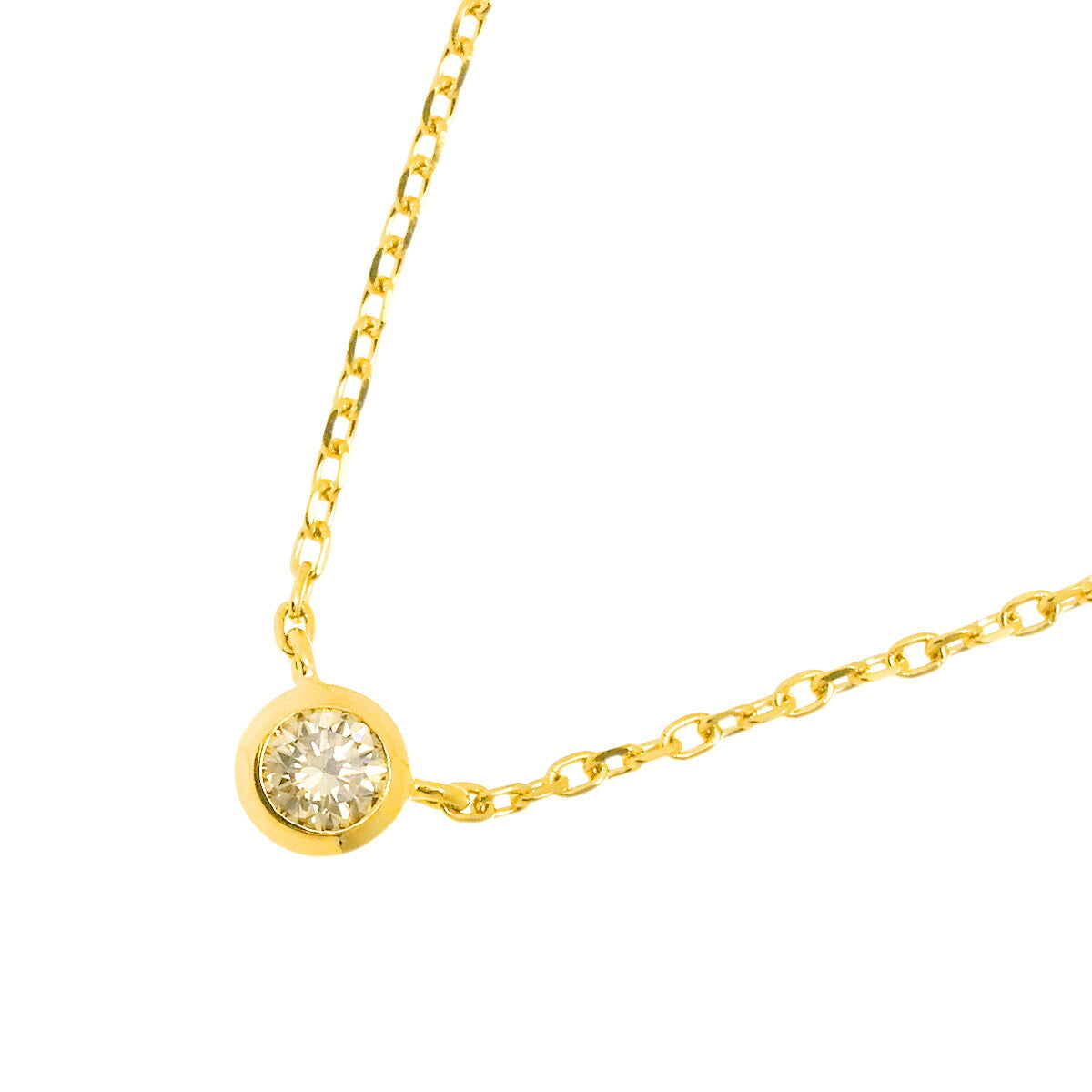 Diamond 0.09ct Necklace 18K YG Yellow Gold 750