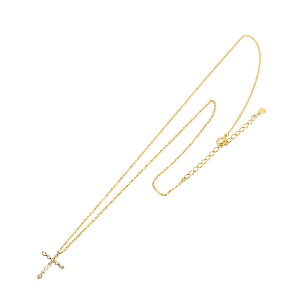 Cross Diamond 0.24ct Necklace 18K YG 750
