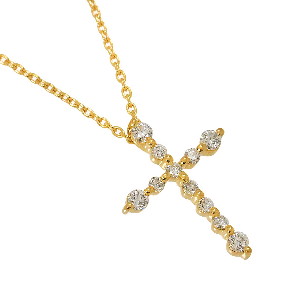 Cross Diamond 0.24ct Necklace 18K YG 750