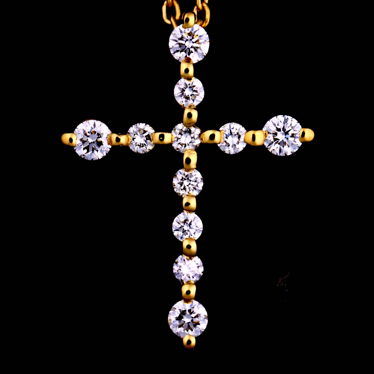 Cross Diamond 0.24ct Necklace 18K YG 750