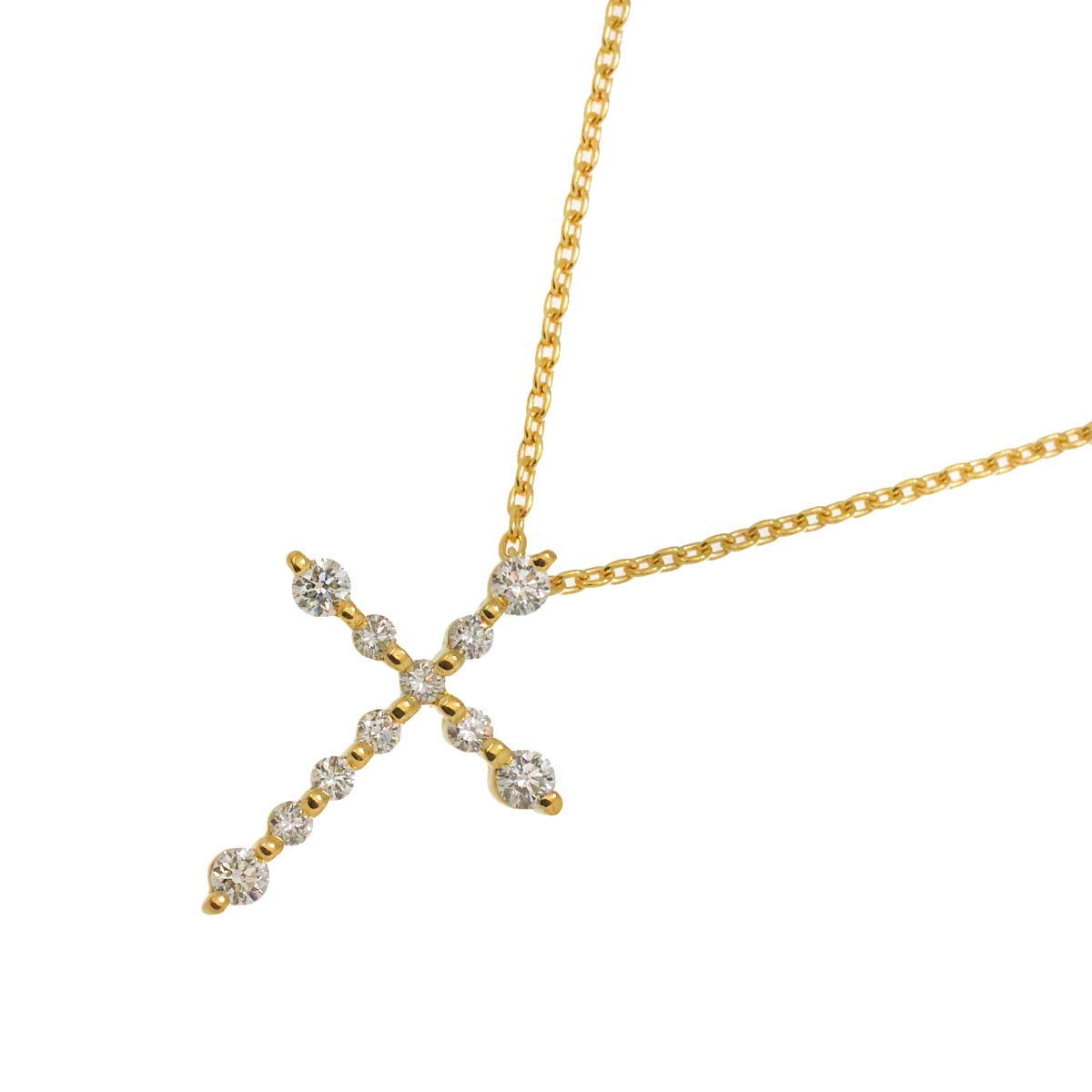 Cross Diamond 0.24ct Necklace 18K YG 750