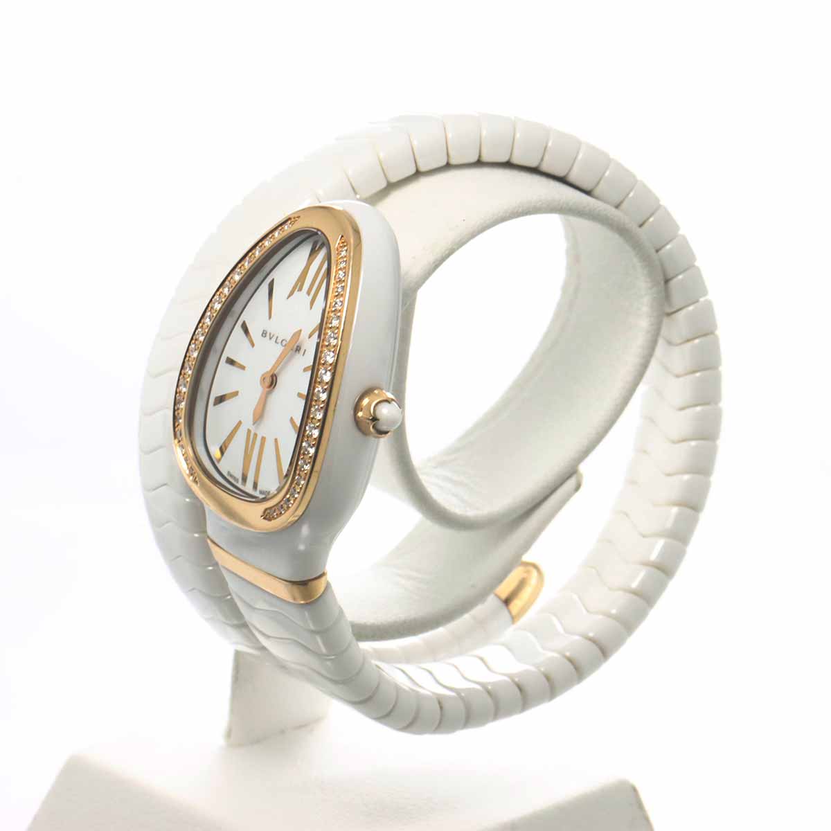 Serpenti SPC35WG Quartz Diamond Bezel White Dial Ladies