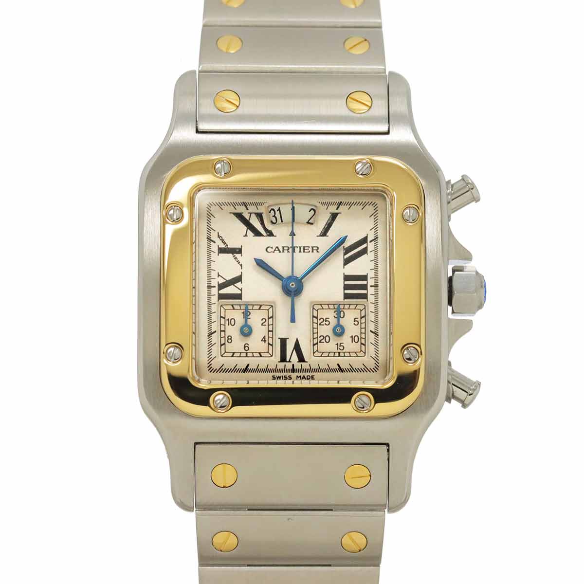 Cartier Santos Galbee LM W20042C4 YG Cream Dial Mens Watch