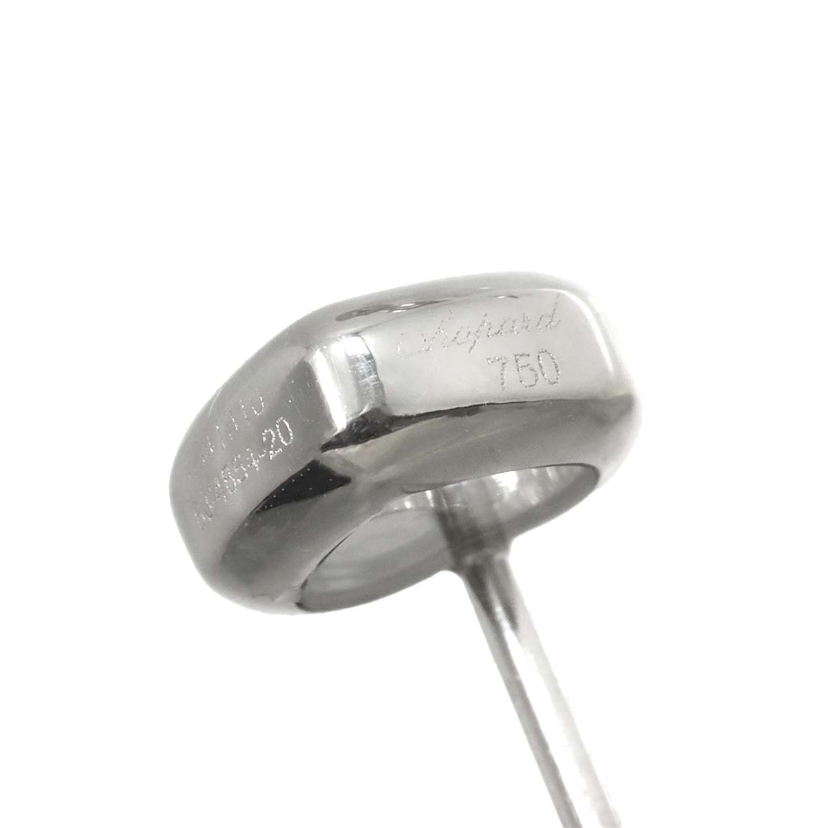 Happy Diamond Heart Earrings Pierced 18K WG 750