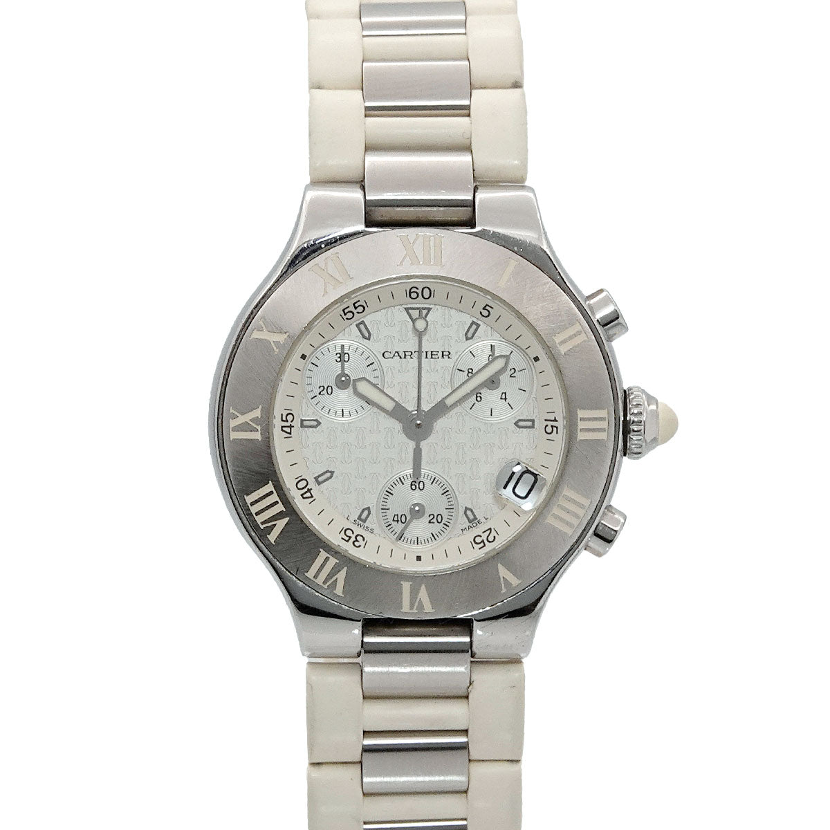 Must 21 Chronoscaph W10197U2 Quartz White Dial Ladies Watch