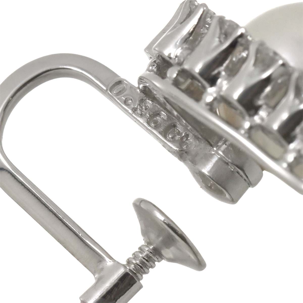 Akoya Pearl 8.5mm Diamond 0.36ct/0.36ct Earrings 14K WG 585