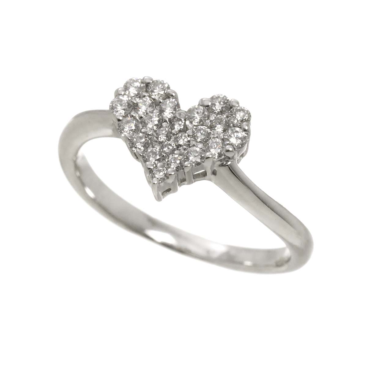 Diamond 0.30ct Ring 18K K18 WG White Gold size5.5-5.75(US)