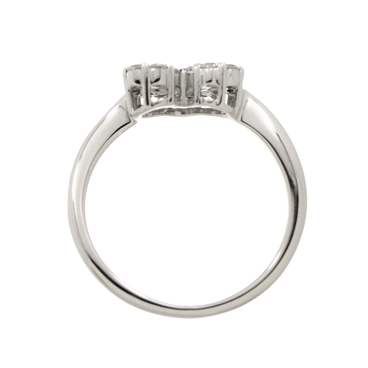 Diamond 0.30ct Ring 18K K18 WG White Gold size5.5-5.75(US)