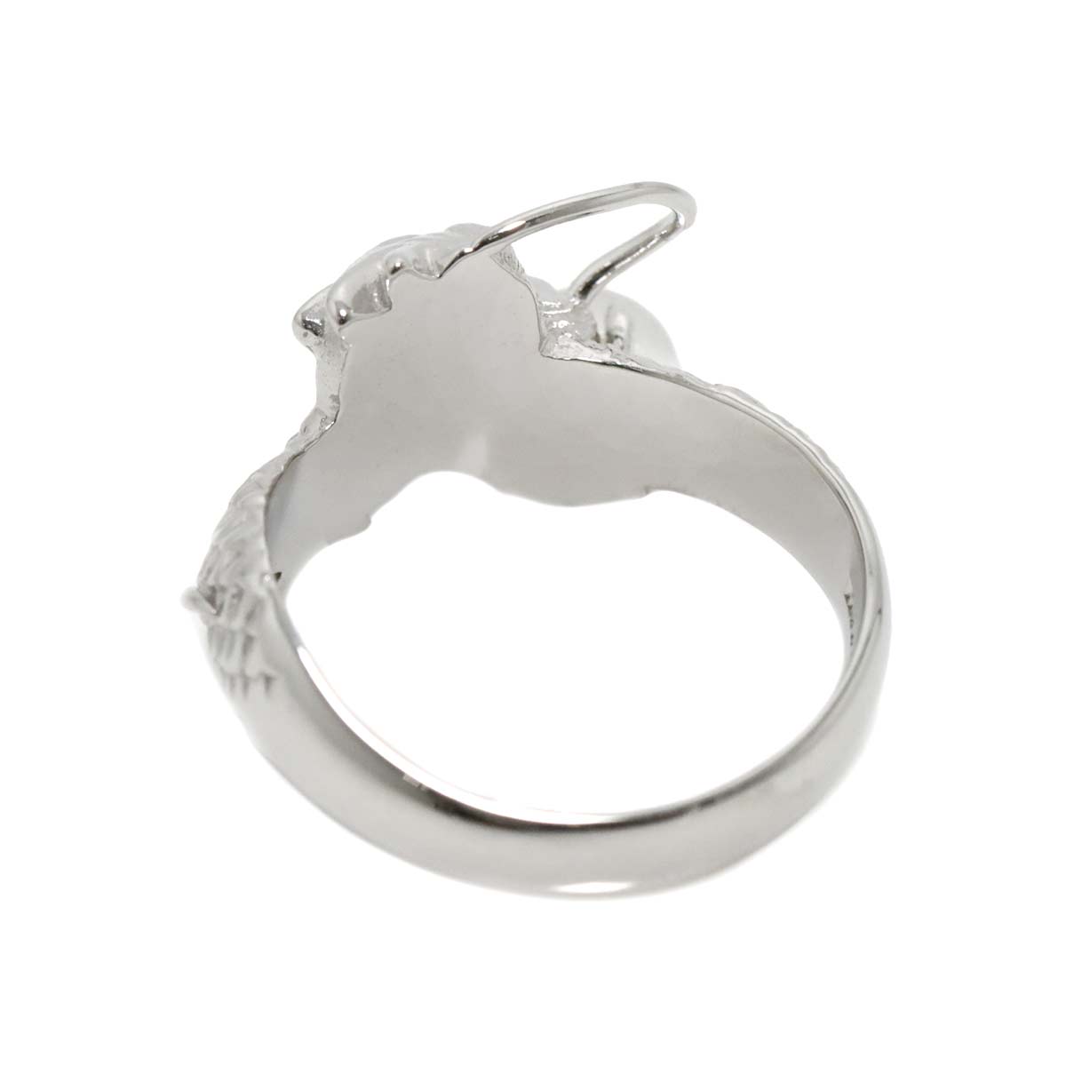 Quartz Diamond 0.01ct Ring 18K K18 WG White Gold size6(US)