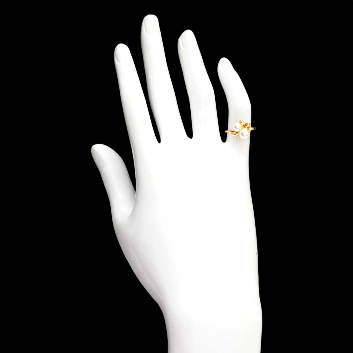 MIKIMOTO Akoya Pearl 5.7-4.6mm Diamond Ring 18K YG 750 size4.5(US)