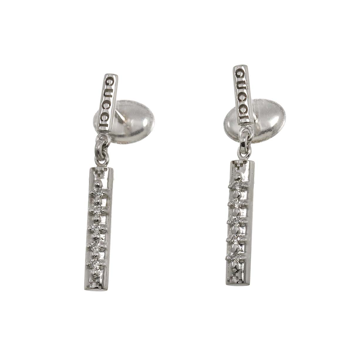 Diamond Earrings Pierced 18K White Gold 750