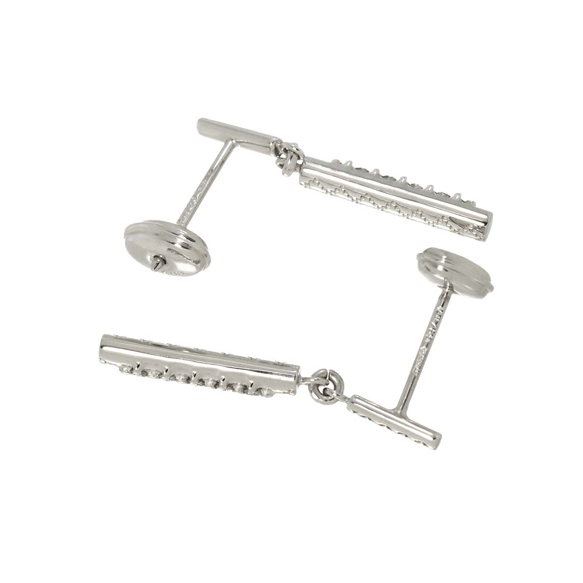 Diamond Earrings Pierced 18K White Gold 750