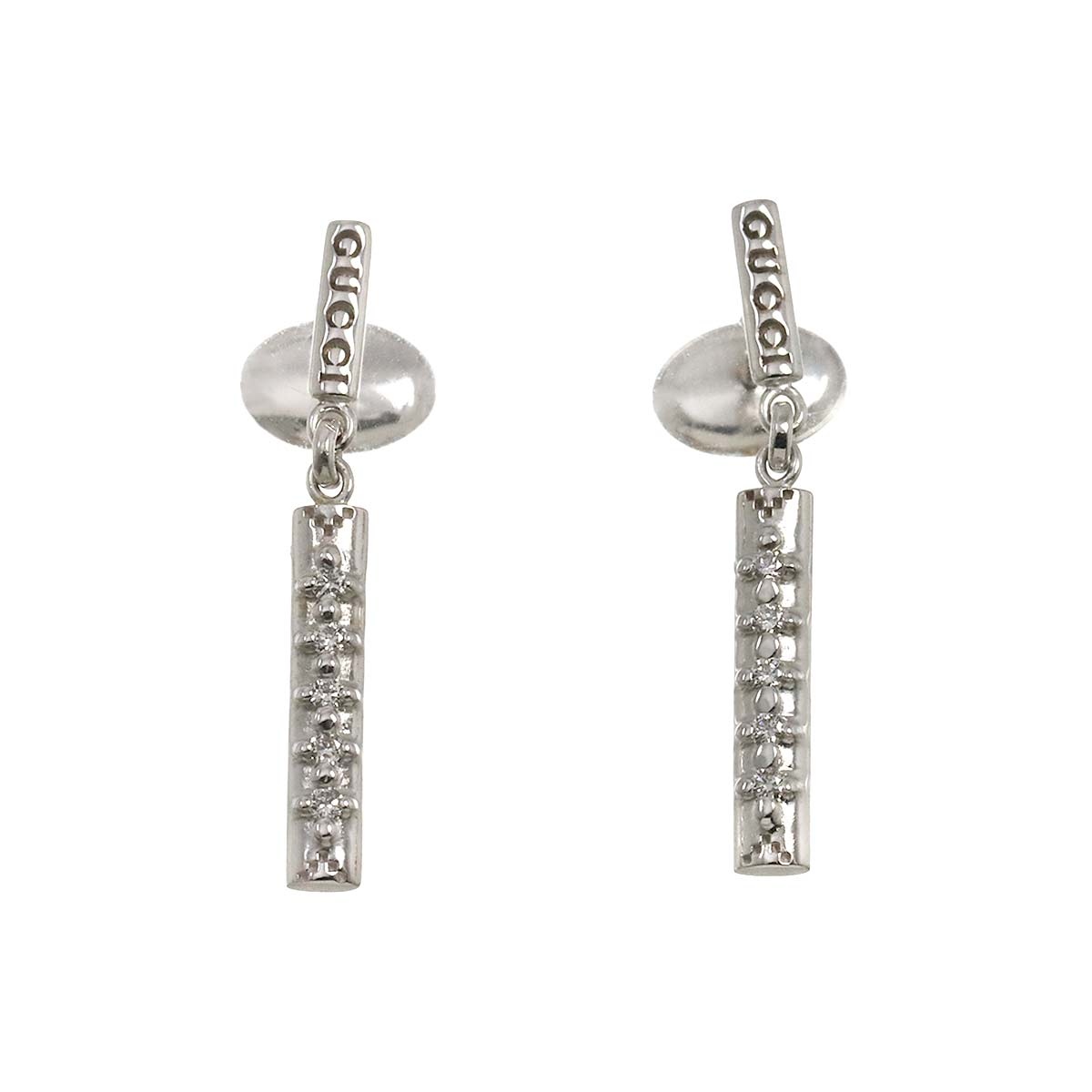 Diamond Earrings Pierced 18K White Gold 750