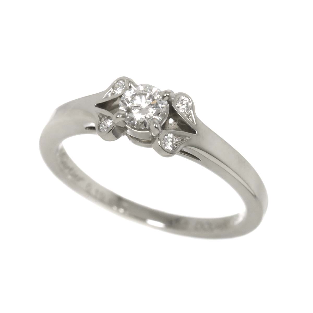 Ballerine Diamond 0.19ct E/VVS2/3EX Ring Pt Size48 4.5(US)