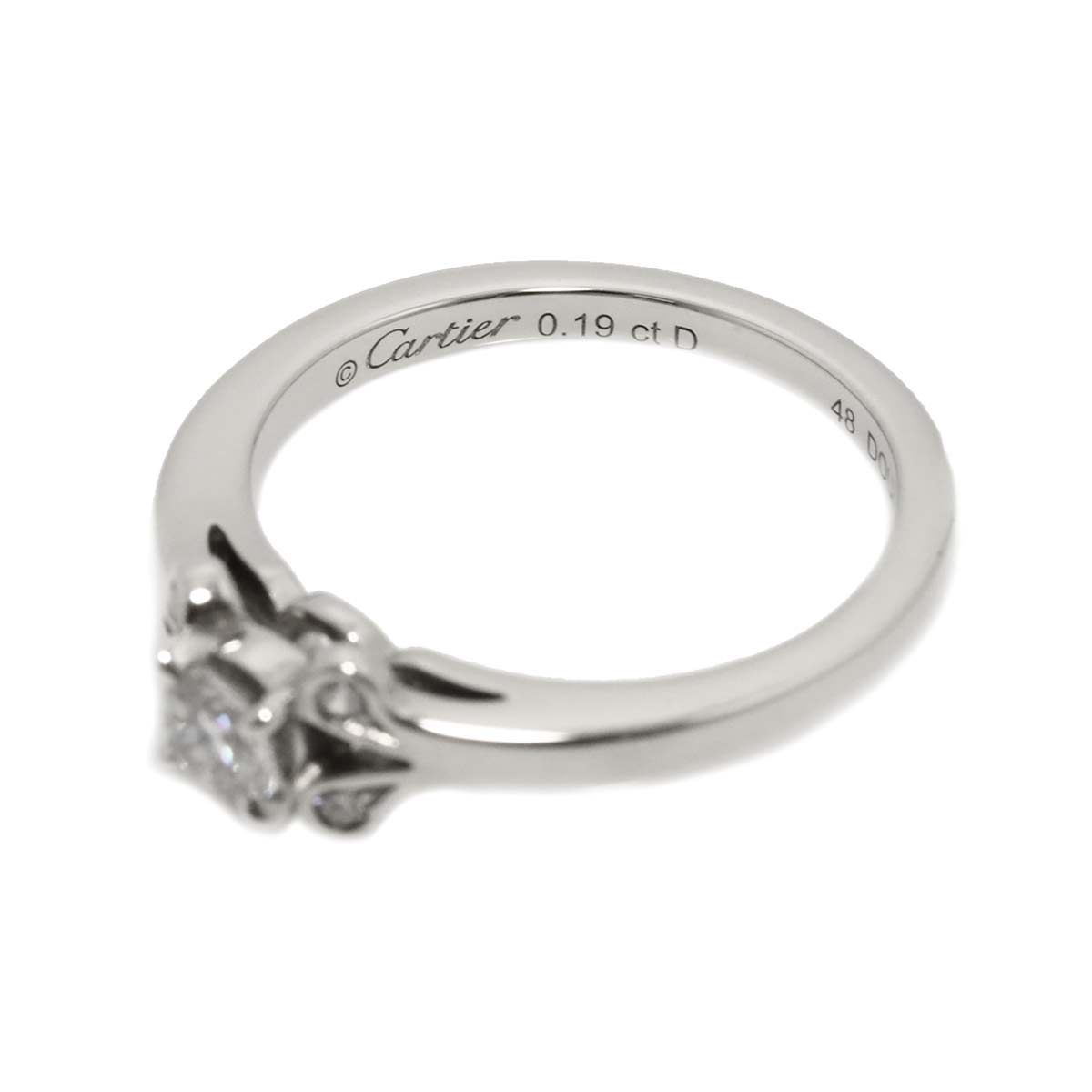 Ballerine Diamond 0.19ct E/VVS2/3EX Ring Pt Size48 4.5(US)