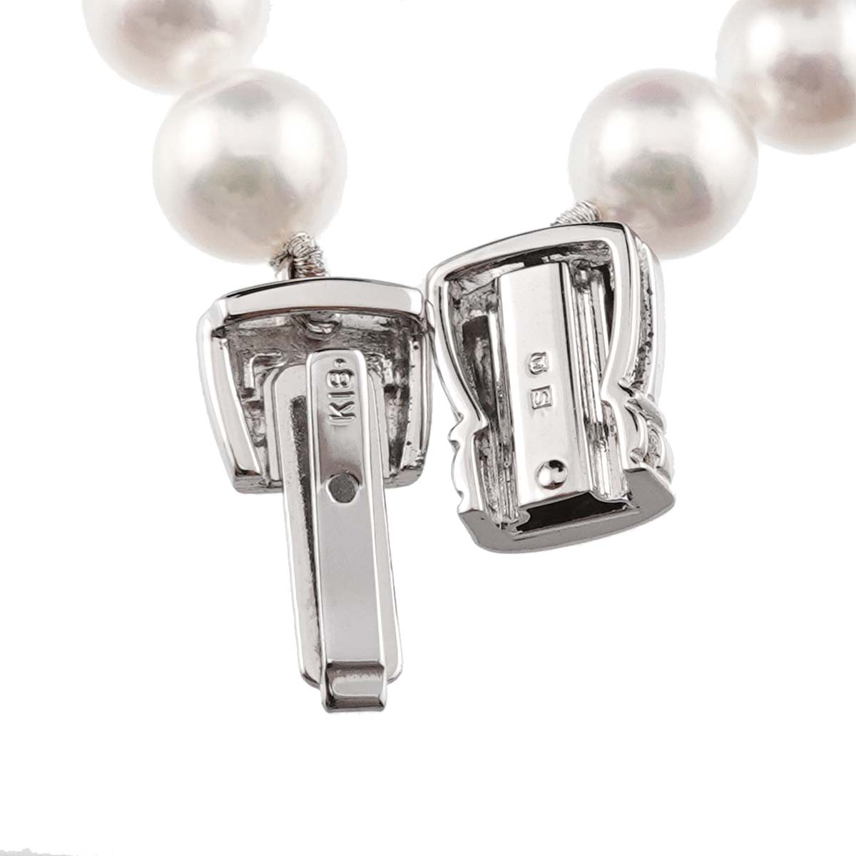 Akoya Pearl SV Necklace 18K WG Earrings Two piece set