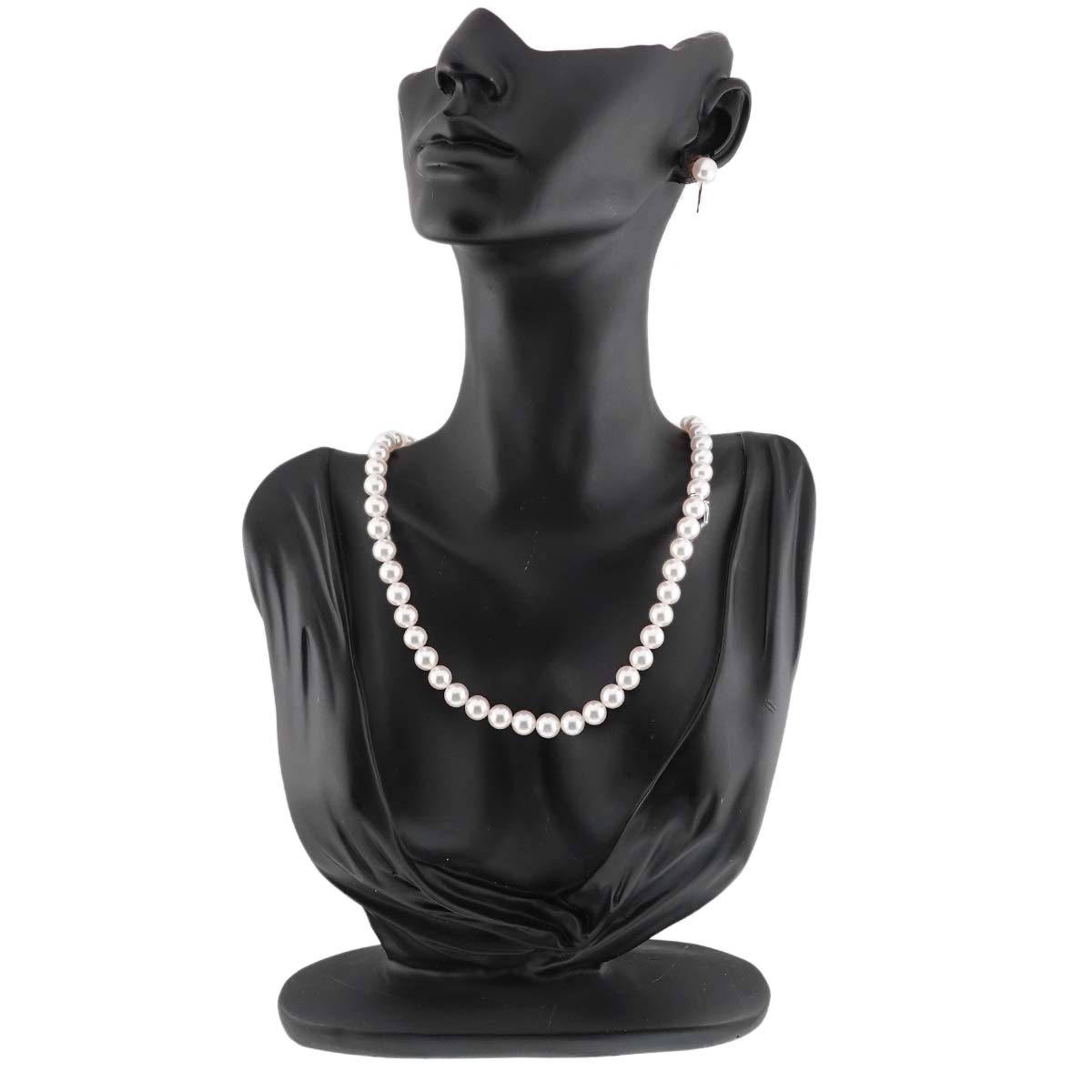 Akoya Pearl SV Necklace 18K WG Earrings Two piece set