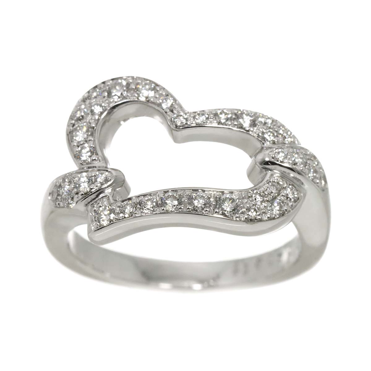 Lime Light Heart Diamond Ring 18K WG 750 size48 4.5(US)