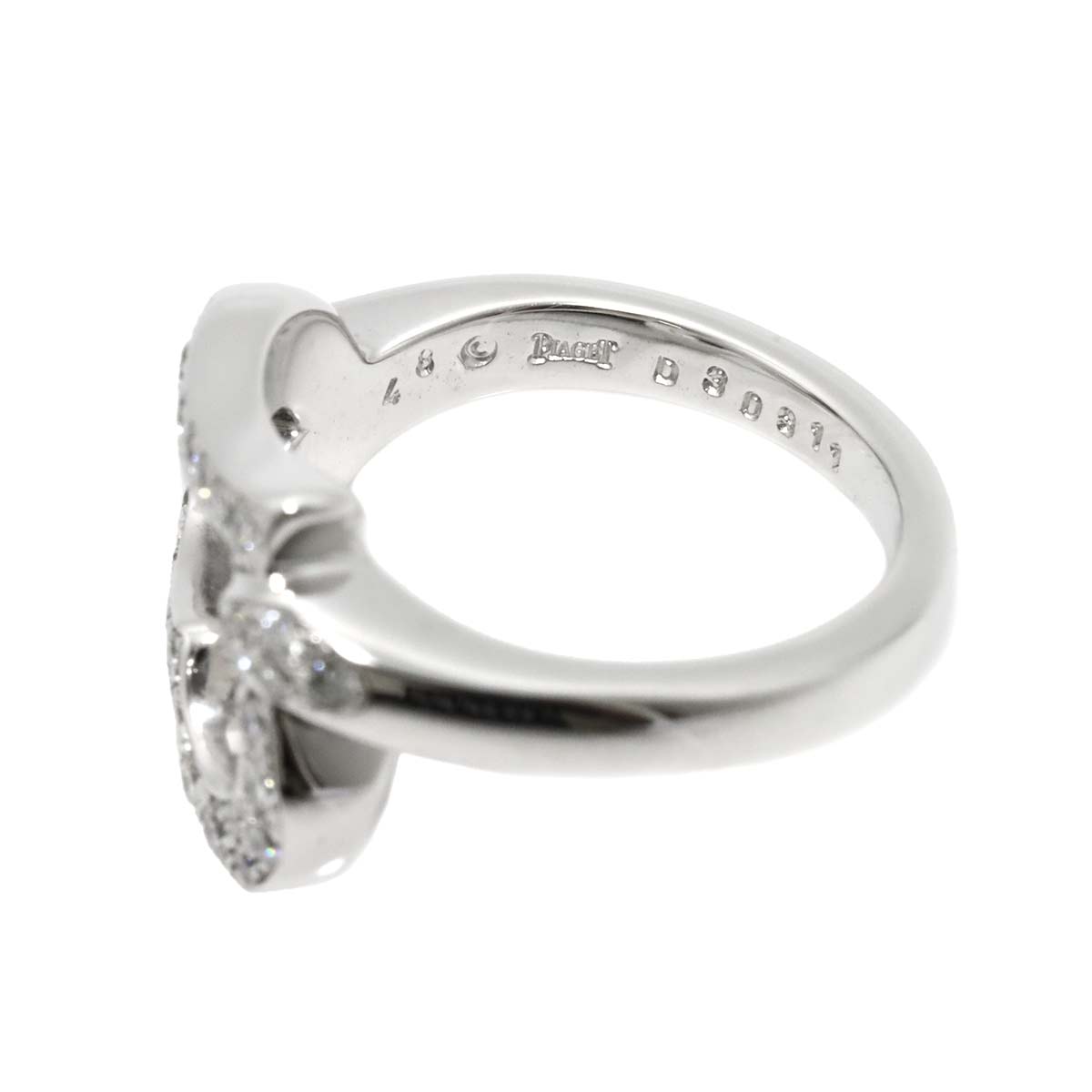 Lime Light Heart Diamond Ring 18K WG 750 size48 4.5(US)