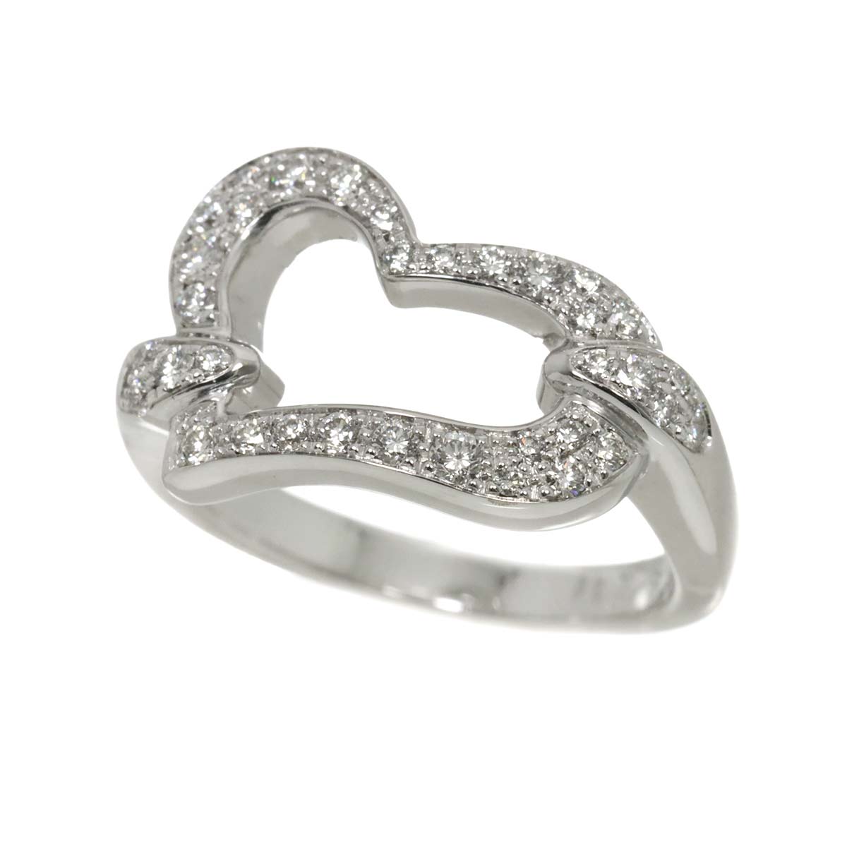 Lime Light Heart Diamond Ring 18K WG 750 size48 4.5(US)