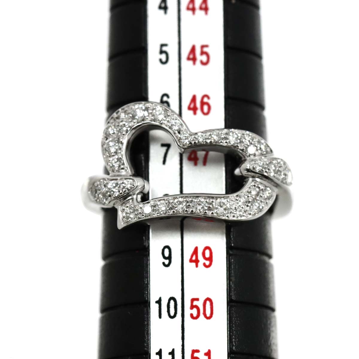 Lime Light Heart Diamond Ring 18K WG 750 size48 4.5(US)