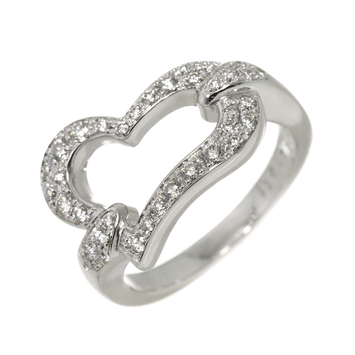 Lime Light Heart Diamond Ring 18K WG 750 size48 4.5(US)